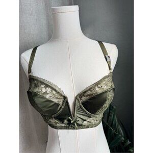 Victorias Secret Very Sexy Demi Padded Bustier Bra Olive Green